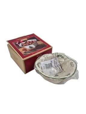 Spode Christmas Tree Nut Bowl Candy Dish Porcelain Hexagon 7in Holiday